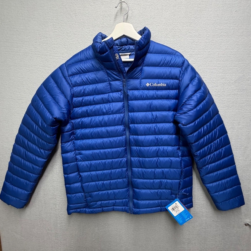 Columbia Corelite Down Jacket Mens Medium Blue Puffer Omni-Shield WM3851 NEW